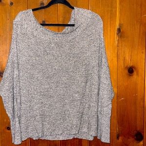 Free people off the shoulder heathered boat neck long sleeve cozy sweater